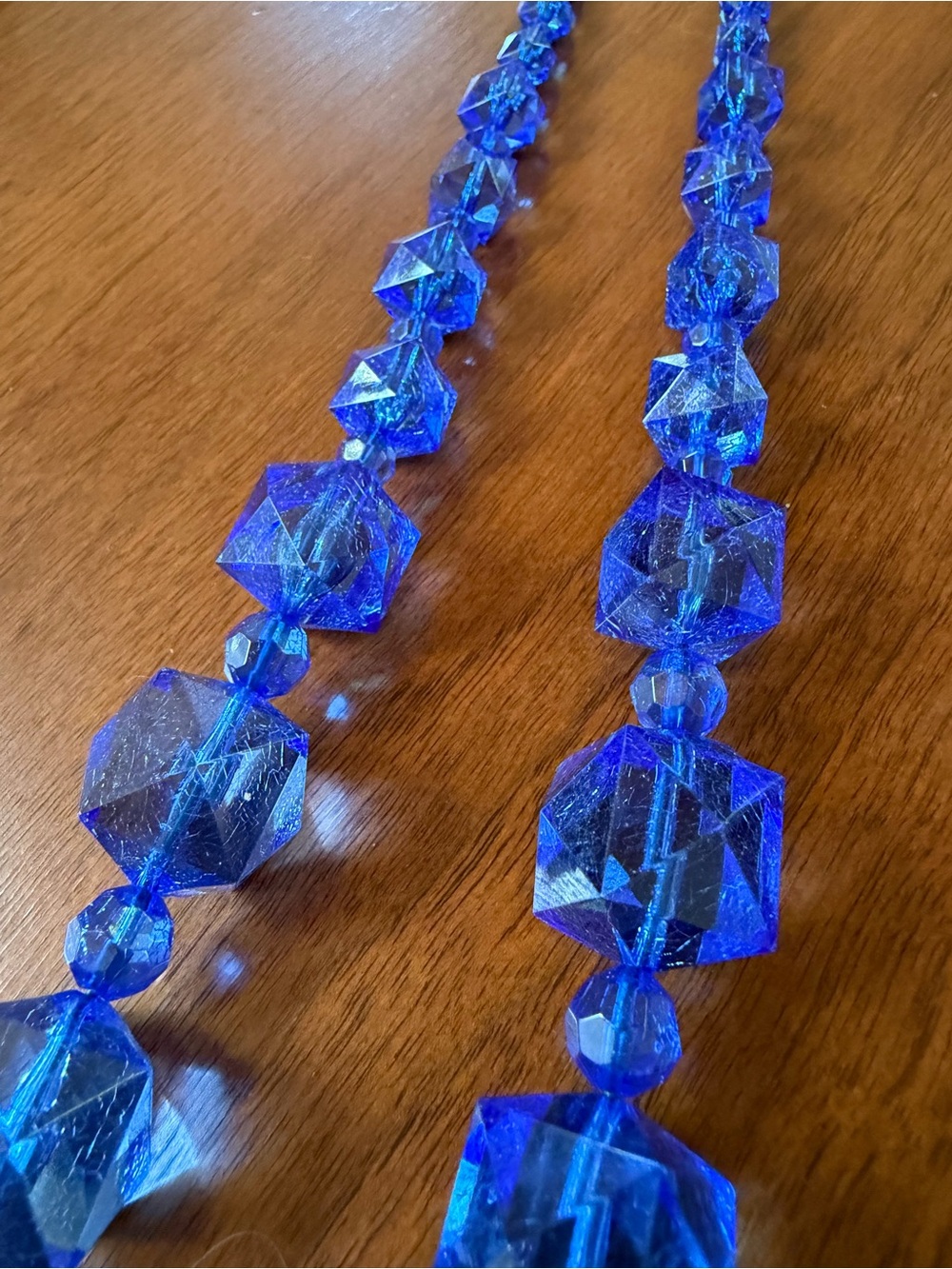 Faceted Blue Statement Beaded Necklace by Joan Rivers 18” - Picture 3 of 9